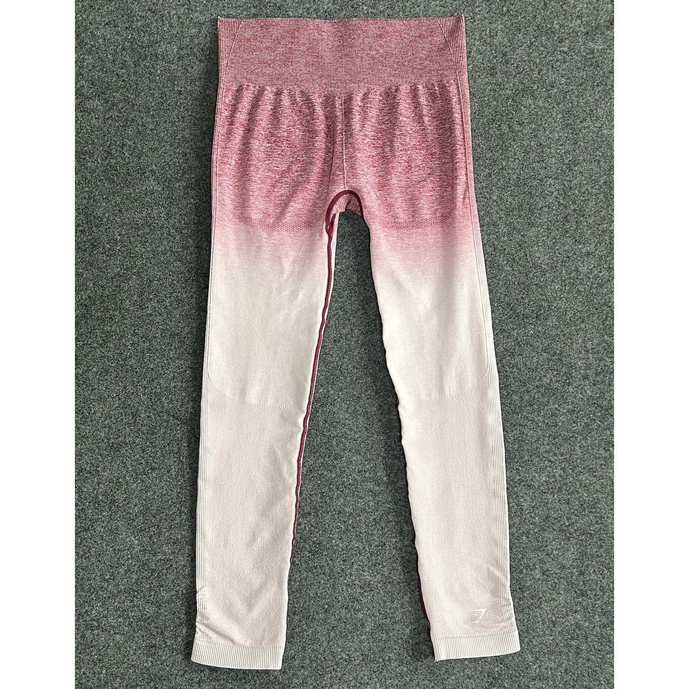 GYMSHARK Leggings - Women's Size Medium - Ombre Red/Pink To White